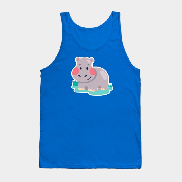 Happy Hefty Hippo Tank Top by KarmicKal